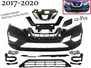 2017 2018 2019 2020 Nissan Rogue Front Bumper Cover Chrome Fog Lamp Lower Grille Euro Style - Texas-e-parts