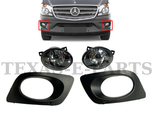 2014 2015 2016 2017 2018 Mercedes Benz Sprinter 1500 2500 3500 Front Bumper Fog Light Lamp With Cover Set Left Right