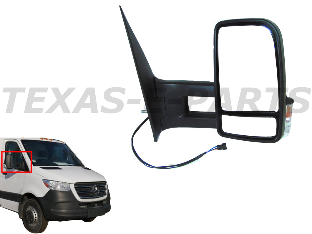 2006-2018 Mercedes Sprinter Van Right Passenger Side View Mirror Long Arm Heated Power Signal - Texas-e-parts