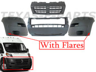 2014-2018 Ram ProMaster 1500 2500 3500 Front Bumper With Side Flares Upper Center Grille - Texas-e-parts