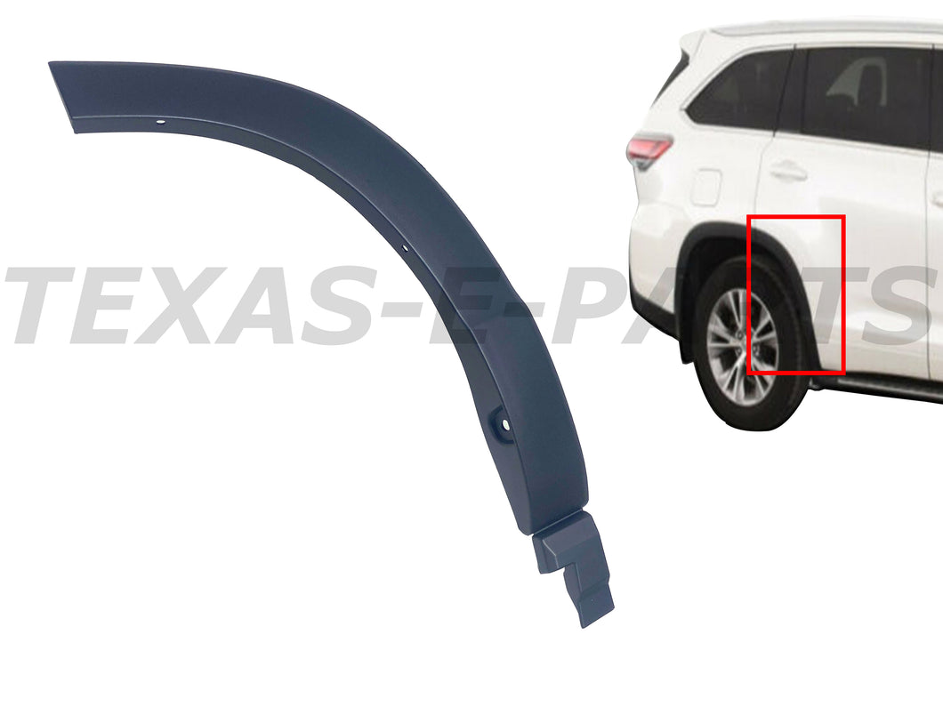 2014 2015 2016 2017 2018 2019 Toyota Highlander Rear Door Flare Molding Trim Right Passenger Side