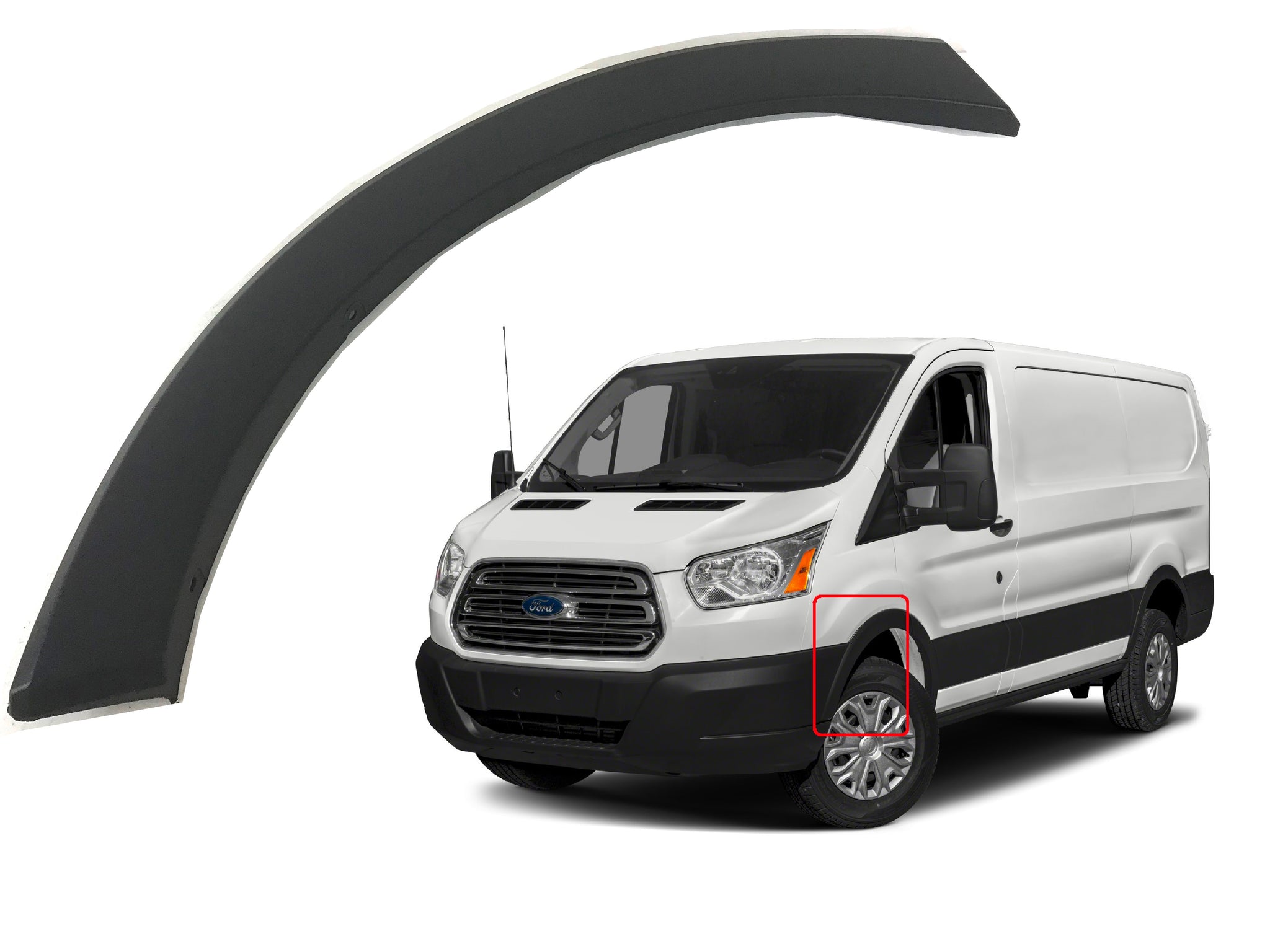 2015 2016 2017 2018 2019 2020 2021 2022 Ford Transit 150 250 350 350HD  Flare Molding Front Fender Left Side