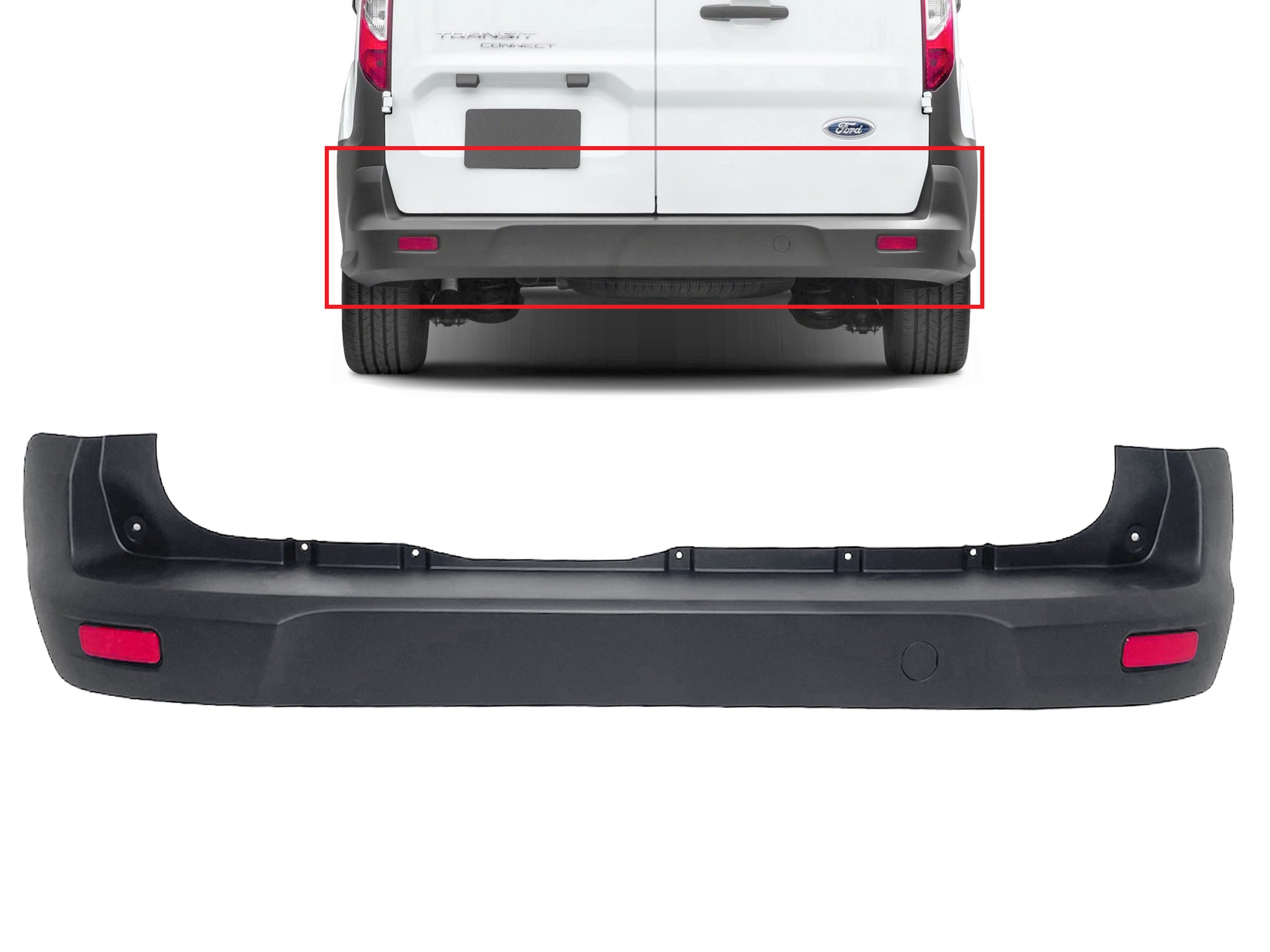 2014 2015 2016 2017 2018 Ford Transit Connect Rear Bumper Cover
