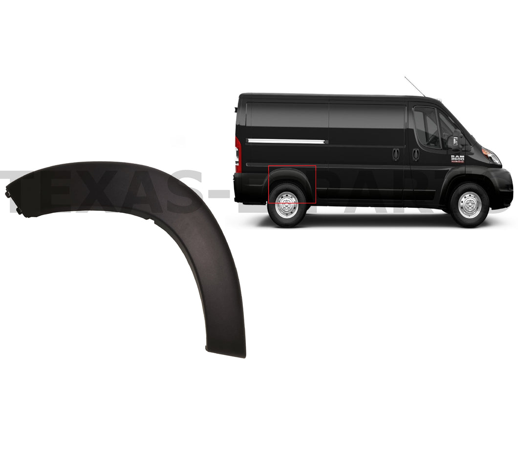 2019 2020 2021 2022 2023 2024 Ram ProMaster 1500 2500 3500 Rear Wheel Flare Molding Trim Right Passenger Side Black