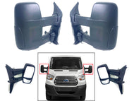 2015 2016 2017 2018 2019 2020 2021 2022 2023 2024 Ford Transit Left Right Front Door Side Rear View Long Arm Mirror Pair