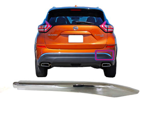 2015 2016 2017 2018 2019 2020 2021 2022 2023 2024 Nissan Murano Right Rear Bumper Lower Chrome Molding Trim