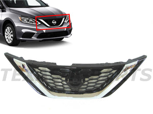 2016 2017 2018 2019 Nissan Sentra Grille Front Bumper Upper Grille